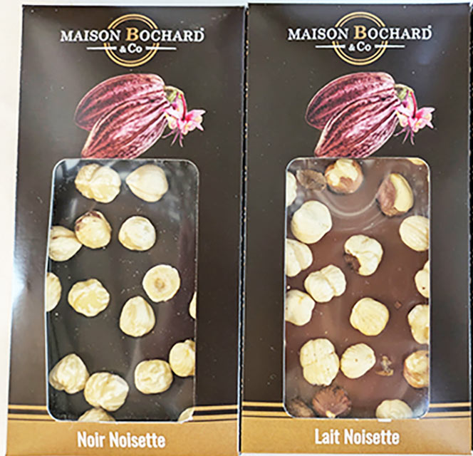 Tablettes noir ou lait noisette 125g